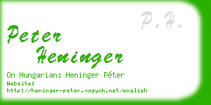 peter heninger business card